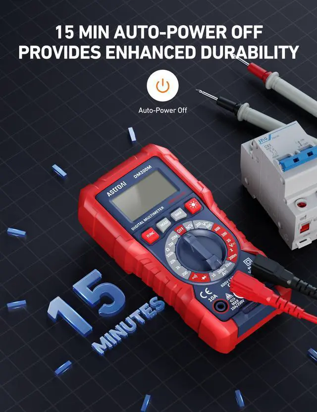 Alt view image 6 of 7 - AstroAI Digital Multimeter Voltage Tester, TRMS 2000 Counts Volt Meter; Fast and Accurately Measures AC/DC Voltage & Current, Resistance, Diode, Continuity and NCV (DM200M)