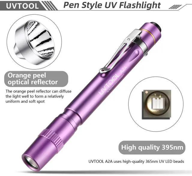 Alt view image 3 of 6 - LIGHTFE UVTOOL-A2 395nm UV Blacklight Flashlight | High Power for Resin Curing, Pet Urine Detection, Mineral Fluorescence