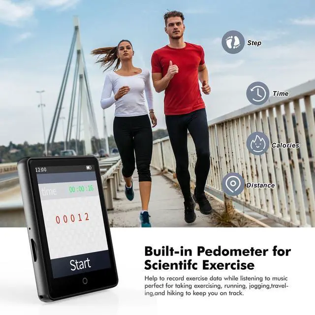 Alt view image 6 of 7 - 64GB MP3 Player with Bluetooth 5.3,Portable MP3 Player with Speaker for Kids with HiFi Lossless Sound Music,2.8 in Full Touchscreen,FM Radio,Voice Recorder,Supports Up to 128GB TF Card