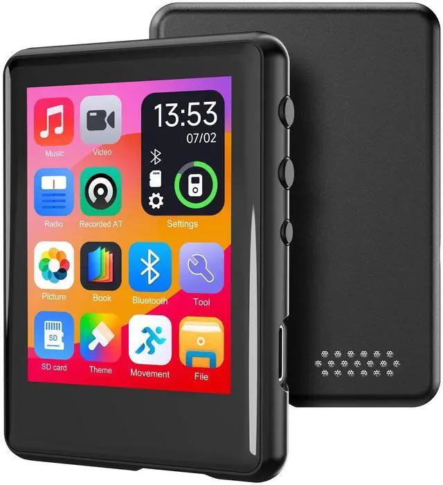 Main image of MP3 Player with Bluetooth5.4,Portable Digital Music Device with Speaker,FM Radio,Voice Recording,Earphones,for Kids,Built-in Micro SD Card Slot,Full Touch Screen Easy to Use,Max 512GB Expand