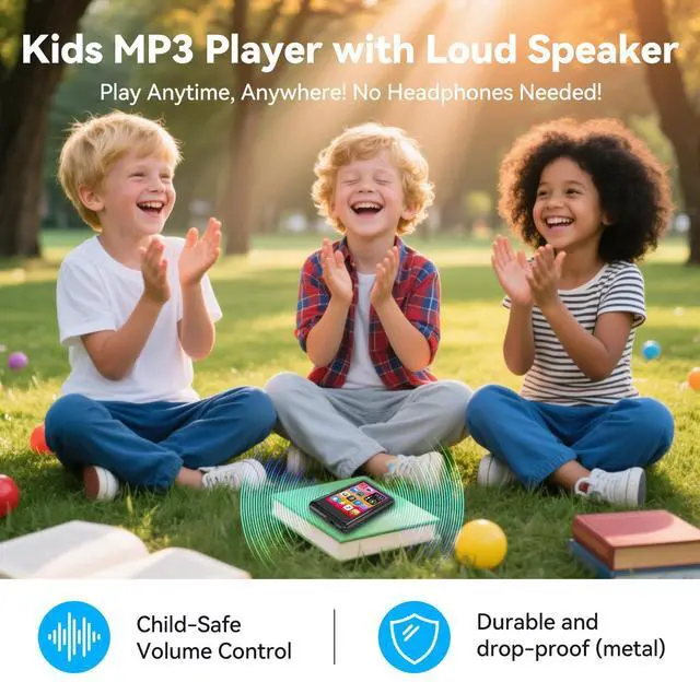 Alt view image 3 of 7 - MP3 Player with Bluetooth5.4,Portable Digital Music Device with Speaker,FM Radio,Voice Recording,Earphones,for Kids,Built-in Micro SD Card Slot,Full Touch Screen Easy to Use,Max 512GB Expand