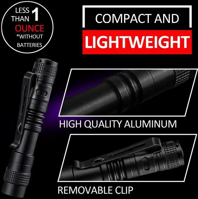 Alt view image 3 of 7 - Beieverluck 10 Pack UV Black Light Flashlight Mini 395nm Pen Light with Clip LED Handheld Blacklight Detector for Leak Pet Urine Hotel Inspection Dry Stain and Bed Bug, Small