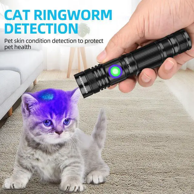 Alt view image 4 of 7 - DARKBEAM UV Flashlight 365nm & 395nm Blacklight Rechargeable USB, Woods Lamp Ultraviolet Black Light LED Portable - Detector for Pet Cat Urine, Stains, Resin Curing, Uranium Glass, 2 Pack