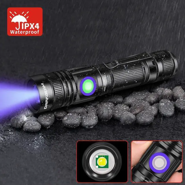 Alt view image 7 of 7 - DARKBEAM UV Flashlight 365nm & 395nm Blacklight Rechargeable USB, Woods Lamp Ultraviolet Black Light LED Portable - Detector for Pet Cat Urine, Stains, Resin Curing, Uranium Glass, 2 Pack