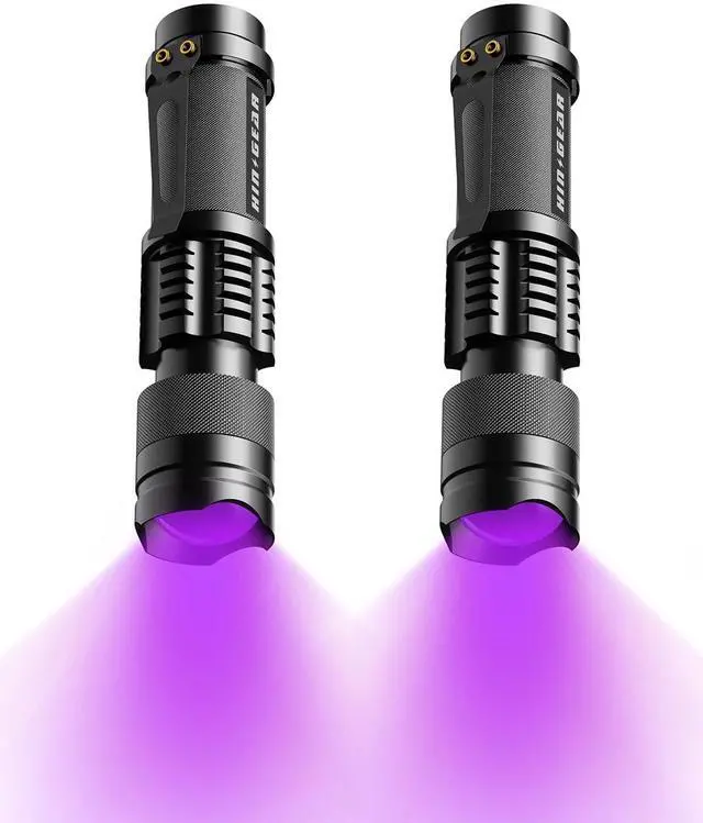 Main image of HinsGEAR 1 Mode UV 365nm Blacklight Flashlight LED Ultraviolet Flashlights Portable Uv Light Wood's lamp Detector for Dog Urine Pet Stains, Anti-counterfeiting and More - Powered by Single AA Battery
