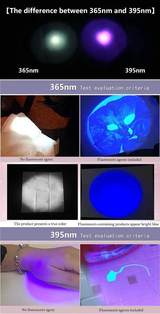 Alt view image 4 of 7 - DARKBEAM UV 365nm and 395nm Light Wood's lamp Blacklight Ultraviolet Flashlight LED Portable Mini Handheld Torch, Detector for Dog Urine Pet Stains Anti-counterfeiting Identification, Resin Curing