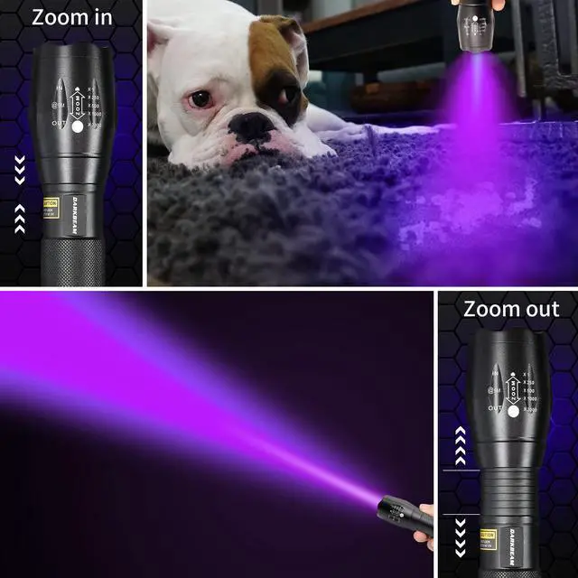Alt view image 6 of 7 - DARKBEAM UV 365nm and 395nm Light Wood's lamp Blacklight Ultraviolet Flashlight LED Portable Mini Handheld Torch, Detector for Dog Urine Pet Stains Anti-counterfeiting Identification, Resin Curing