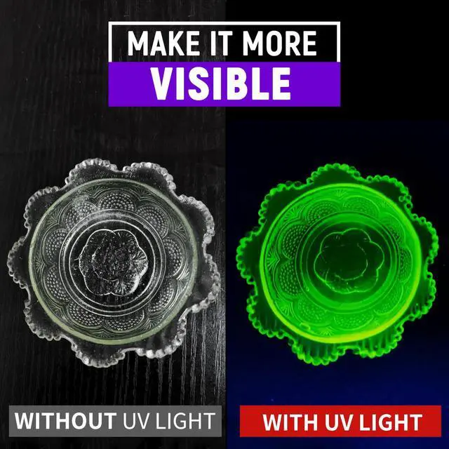 Alt view image 3 of 7 - UV Flashlight Black Light USB Rechargeable 395nm Blacklight Mini, Wood's Lamp Portable Handheld Powerful LED Ultraviolet Lights Flashlights, for Resin Curing, Uranium Glass, Pet Dog Urine Detection