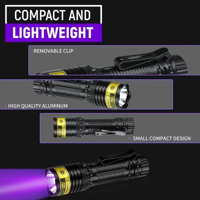 Alt view image 6 of 7 - UV Flashlight Black Light USB Rechargeable 395nm Blacklight Mini, Wood's Lamp Portable Handheld Powerful LED Ultraviolet Lights Flashlights, for Resin Curing, Uranium Glass, Pet Dog Urine Detection