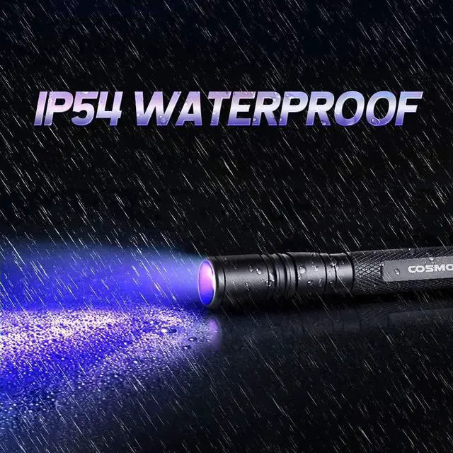 Alt view image 5 of 6 - COSMOING UV Flashlight, LED 395nm Ultraviolet Flashlight, Zoomable Pen Blacklight Flashlight IP54 Waterproof Detector for Pet Urine, Cat Dog Stains, Bed Bug, Household Wardrobe Toilet
