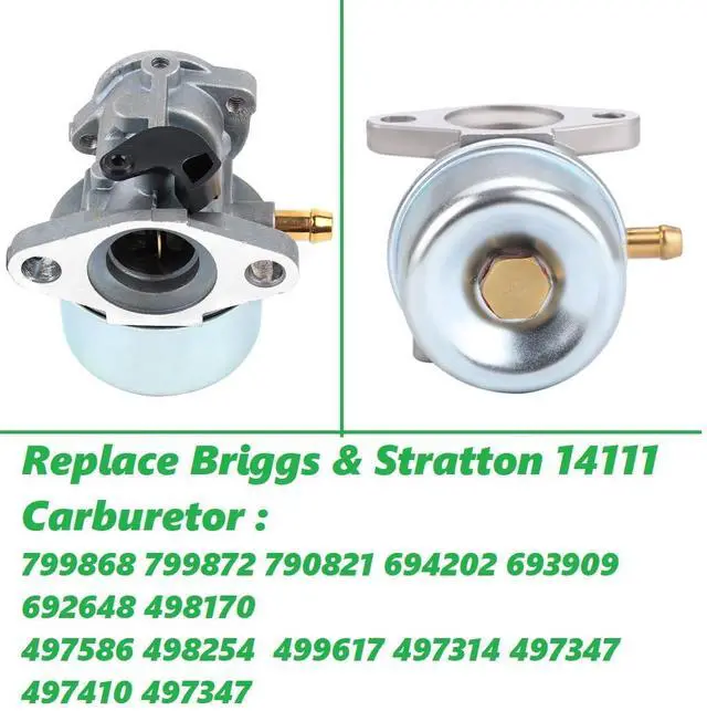 Alt view image 7 of 7 - Annolai 799868 Carburetor for BS 675 625 Series Engine Parts 498170 799872 790821 14111 498254 Craftsman Murray 6.75 6.5 HP 190cc 22" Trimmer Push Mower 795259 Air Cleaner Primer Base