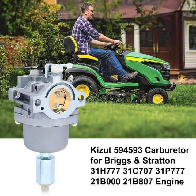 Alt view image 2 of 7 - Kizut 594593 Carburetor for 31H777 31C707 31P777 21B000 21B807 for 591731 796109 590400 796078 Lawn Mower- Replaces Craftsman LT1000 Carburetor