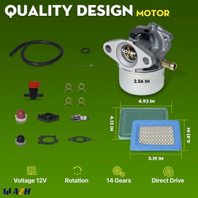 Alt view image 4 of 7 - Carburetor Carb Replacement For Craftsman 625 series Lawnmower, Craftsman 917376742, 6.5hp Craftsman mower, Craftsman mower model 917.378644 B & S model 128602-0259-E1.