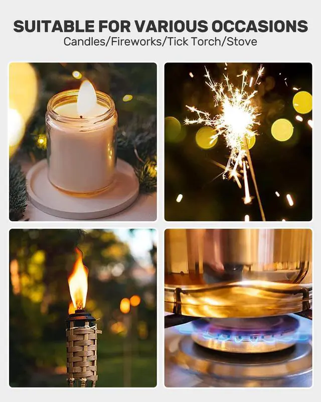 Alt view image 7 of 7 - Electric Lighter, Candle Lighters USB Rechargeable Arc Lighter with Hanging Hook, LED Battery Display Long Lighters for Candle Grill BBQ Home Outdoor