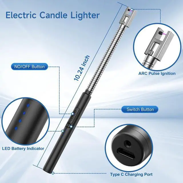 Alt view image 5 of 7 - Flame bird 2 Pack Flexible Multi-Purpose Lighter, Long Butane Torch Lighter USB Rechargeable Electric Lighter for Candles BBQ Grill Fireplace Kitchen Camping (NOT PREFILLED)