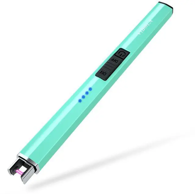 Main image of Rechargeable Lighter Electric Candle Lighters Arc Plasma Flameless Windproof USB Lighter Multi-Safety Protection Teal Blue
