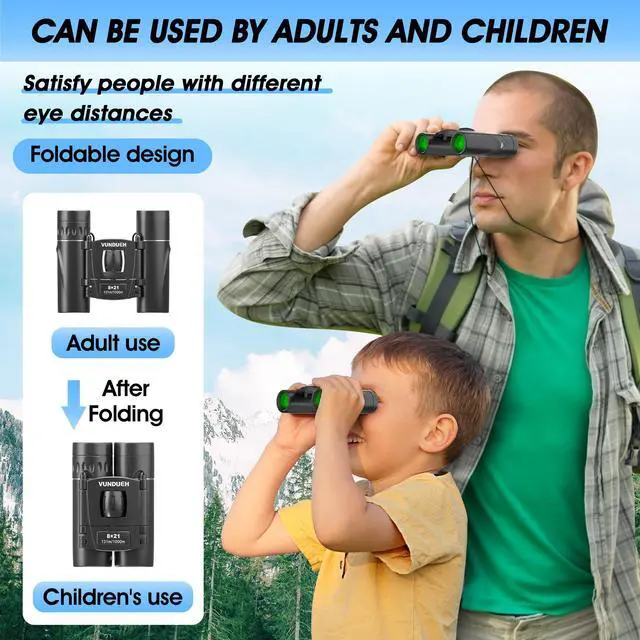 Alt view image 2 of 7 - Mini Compact Binoculars for Adults and Kids - Waterproof High Powered Easy Focus Small Binocular, Ideal for Bird Watching, Hunting, Concert, Theater, Travel, Hiking, Sightseeing & Outdoor Sports