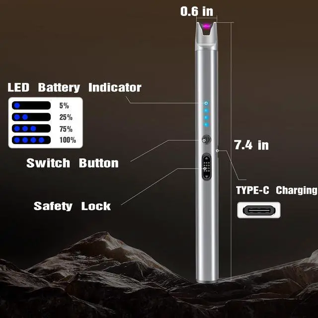 Alt view image 2 of 7 - Luxgaze 3 Pack Electric Candle Lighter Rechargeable USB Lighters Flameless Windproof Plasma Arc Lighters with Safety Lock Long Lighter for Candle BBQ Camping Birthday Party