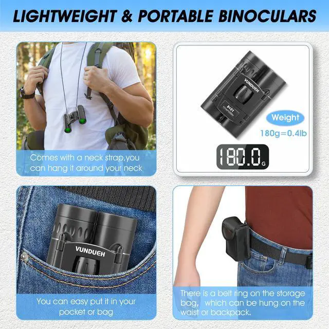 Alt view image 5 of 7 - Mini Compact Binoculars for Adults and Kids - Waterproof High Powered Easy Focus Small Binocular, Ideal for Bird Watching, Hunting, Concert, Theater, Travel, Hiking, Sightseeing & Outdoor Sports