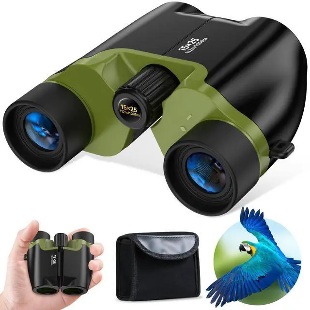 Main image of Compact Binoculars for Adults and Kids, Large View Waterproof Small Binoculars with Low Light Vision BAK4 Prism FMC Lens for Cruise Ship Bird Watching Travel Sightseeing Concert Hunting (Green)
