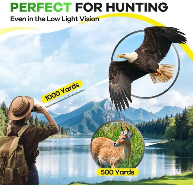 Alt view image 2 of 7 - Compact Binoculars for Adults and Kids, Large View Waterproof Small Binoculars with Low Light Vision BAK4 Prism FMC Lens for Cruise Ship Bird Watching Travel Sightseeing Concert Hunting (Green)