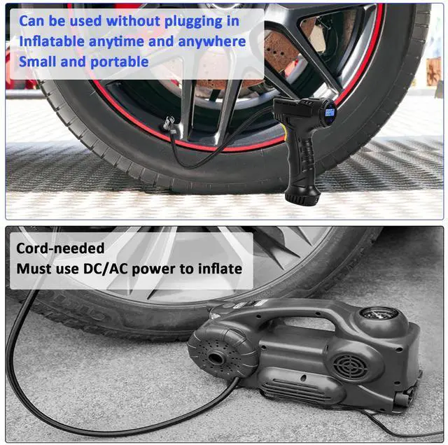 Alt view image 6 of 7 - Cordless Air Compressor Tire Inflator,Portable Handheld Air Pump for Tires with Digital Pressure Gauge,12V Rechargeable Battery Powered Wireless Air Pump for Car Bike Bicycles Motorcycles Ball