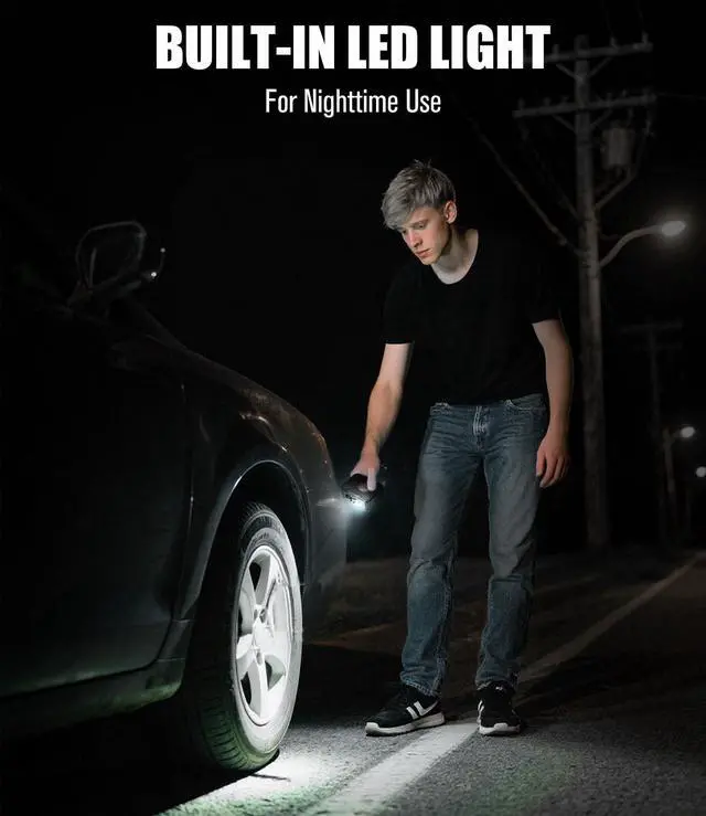 Alt view image 5 of 7 - AVID POWER 12V Tire Inflator Portable Air Compressor, Portable Car Air Pump w/Display Gauge and LED Light, Air Pump for Car Tires, Bike, Motorcycle, Compact, Lightweight (Red)