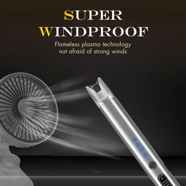 Alt view image 5 of 7 - Luxgaze 3 Pack Electric Candle Lighter Rechargeable USB Lighters Flameless Windproof Plasma Arc Lighters with Safety Lock Long Lighter for Candle BBQ Camping Birthday Party