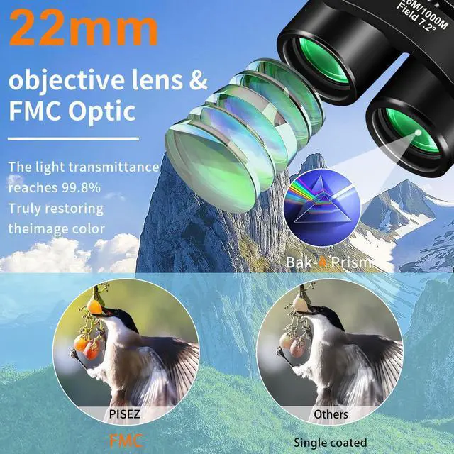 Alt view image 4 of 7 - PISEZ 30X60 Compact Binoculars for Adults and KidsLightweight Foldable Easy Focus Small Binoculars for Bird Watching Hunting Concert Traveling Theater Opera Sightseeing