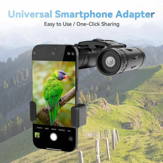 Alt view image 7 of 7 - 300x25 Binoculars for Adults and Kids, High Powered Mini Pocket Binoculars with Phone Adapter, Waterproof Compact Telescope for Bird Watching, Hunting, Concert, Theater, Opera, Traveling, Sightseeing