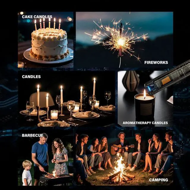 Alt view image 6 of 6 - KTEBO® 2 Pack Electric Candle Lighters - 7.4 inch Long USB Rechargeable Plasma Arc Lighter with Safety Lock, Windproof Lighter for Candles, Grill, Camping - See-Through Tech Design, Stocking Stuffers