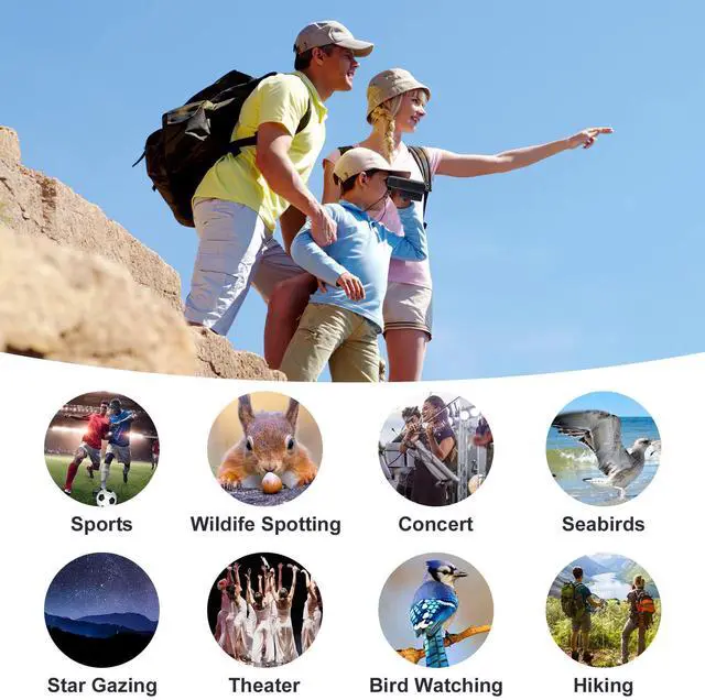 Alt view image 7 of 7 - AHFLRITO Compact Binoculars, Lightweight Foldable Small Binoculars for Adults and Kids, Portable Waterproof for Bird Watching, Traveling, Theater, Opera, Concert, Hiking, Sightseeing