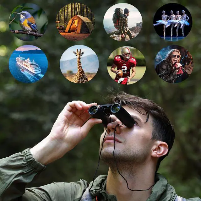 Alt view image 7 of 7 - POLDR 12X25 Small Pocket Binoculars Compact Adults,Mini Kids Binoculars Boys for Bird Watching,Concert Theater Opera
