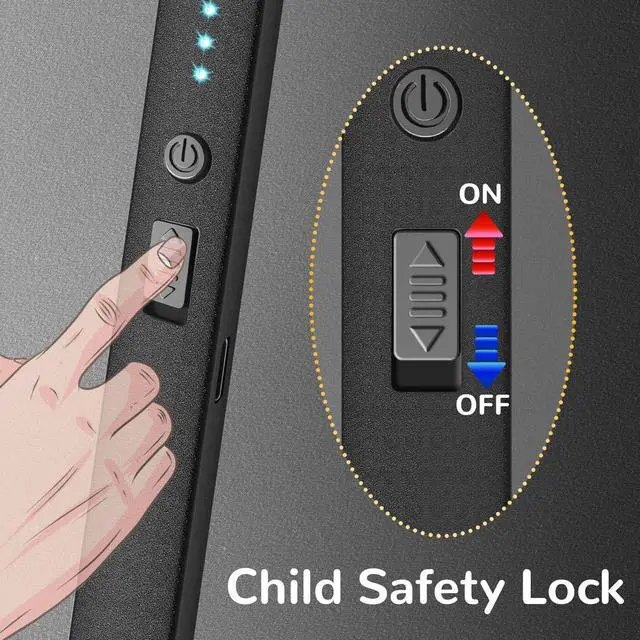 Alt view image 4 of 7 - 3 Pack Electric Candle Lighter USB Rechargeable Lighters Windproof Plasma Arc Lighters Flameless Type C Long Lighter with Safety Switch for Candle BBQ Camping Birthday Fireworks