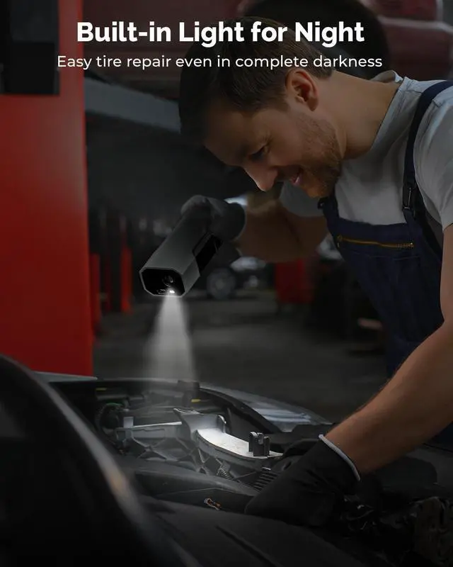 Alt view image 6 of 7 - Tire Inflator Portable Air Compressor, 1 Min Fast Inflation Cordless Bike Pump with Digital Pressure Gauge LED Light, 150 PSI Electric Air Pump for Car Tires, Bicycle, Motorcycle, Ball