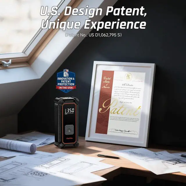 Alt view image 7 of 7 - OlarHike Cordless Tire Inflator Portable Air Compressor, 150PSI Dual Power - 5400 mAh & 12V DC, Air Pump for Car Tires, Bike, Motorcycle, Bicycle, Electric Pump with LED Light & Digital Pressure Gauge