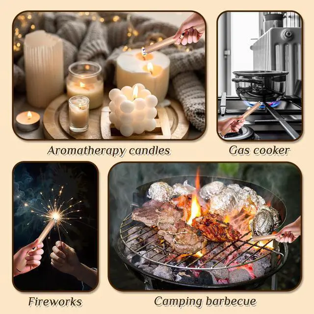 Alt view image 2 of 7 - 2 PCS Candle Lighter,Windproof Flameless Electric Lighter with LED Power Display Safety Switch, Upgraded Plasma USB Rechargeable Lighters for Birthday Camping BBQ (Champagne Gold)