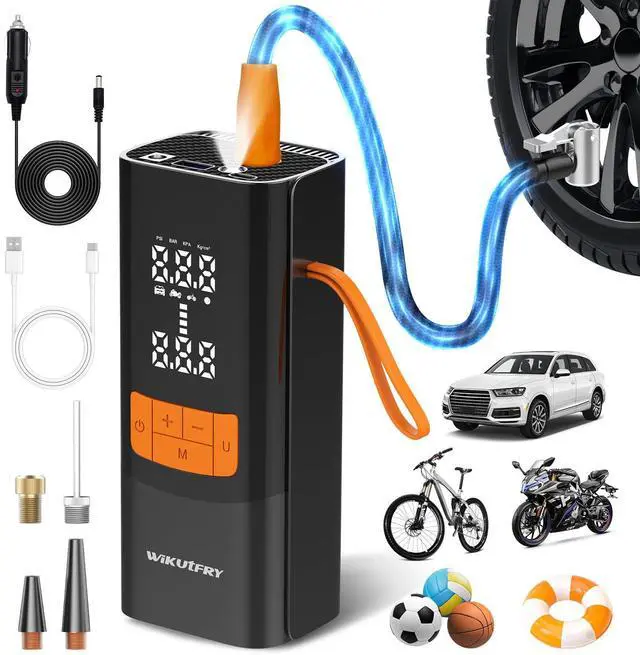 Main image of Tire Inflator Portable Air Compressor, 15000mAh and 150PSI Car Tire Pump with Pressure Display for Cars, Motorcycles, Bicycles, Ball Bikes with Pressure Gauge,