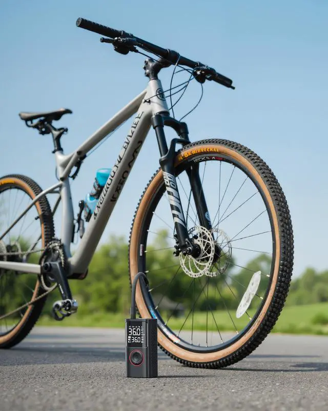 Alt view image 4 of 7 - Powools Tire Inflator Portable Air Compressor, 150 PSI Cordless Bike Pump, Air Pump for Auto, Motorcycle, Bicycle, Balls with Pressure Gauge, LED Light & Car Accessories, Black, Standard Capacity