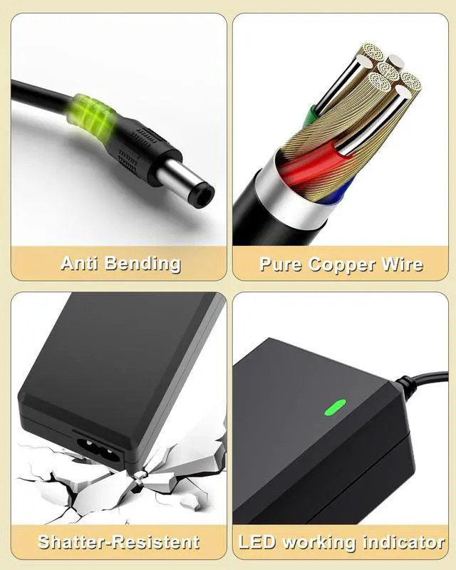 Alt view image 4 of 7 - FGIEU 24V AC/DC Adapter Power Cord Compatible with Fujitsu Scanner fi-7160 fi-7180 fi-7260 fi-7280 S1500 S1500M PA03586-B015 Power Supply Replacement