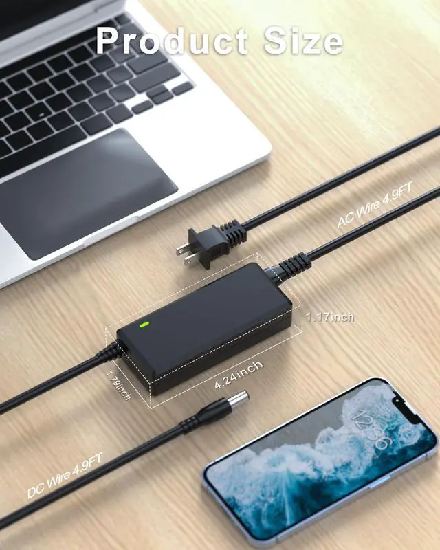 Alt view image 5 of 7 - FGIEU 24V AC/DC Adapter Power Cord Compatible with Fujitsu Scanner fi-7160 fi-7180 fi-7260 fi-7280 S1500 S1500M PA03586-B015 Power Supply Replacement