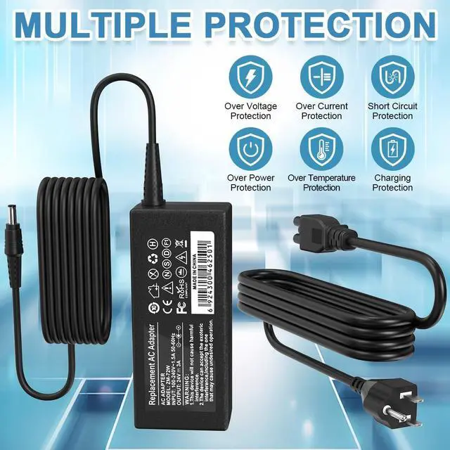 Alt view image 7 of 7 - EAGLEGGO AC 100-240V to DC 24V 3A Power Supply Adapter Replacement for Fujitsu Image Scanner FI-Series fi-7160 fi-7180 fi-7260 fi-7280 PA03586-B015 AC Power Cord