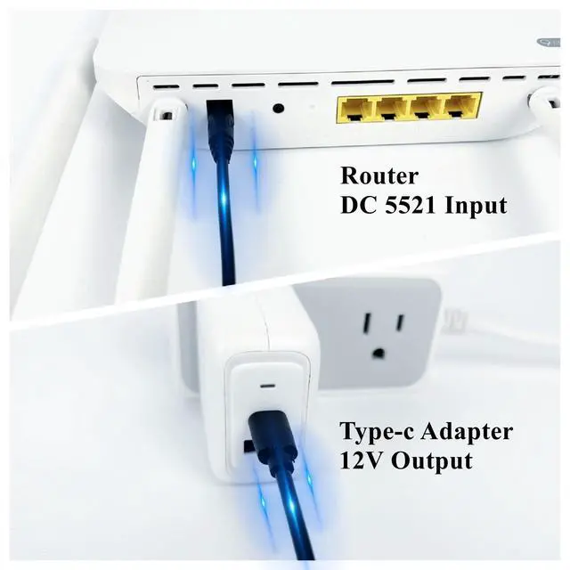 Alt view image 5 of 7 - USB C to DC 5.5mm x 2.5mm(Compatible with 5.5x2.1mm) Power Cord, USB Type C Input to DC 12V 3A Out Power Cable, Work with PD Charger and Power Bank. for Outdoor, Studio and Travel.(1 Pack, 5 Feet)