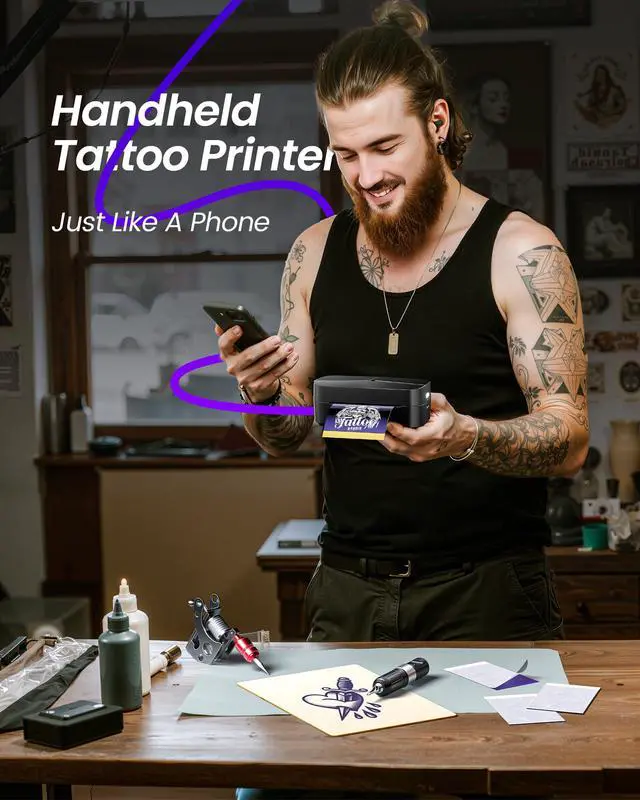 Alt view image 2 of 7 - TATTMUSE 2025 New Series TP32 Tattoo Stencil Printer, Mini Tattoo Printer with 30 Pcs Transfer Paper, Stencil Printers for Tattooing, Tattoo Machine for Artists & Beginners