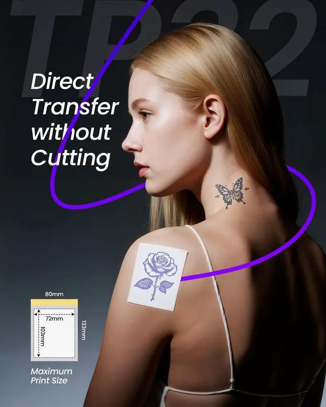 Alt view image 3 of 7 - TATTMUSE 2025 New Series TP32 Tattoo Stencil Printer, Mini Tattoo Printer with 30 Pcs Transfer Paper, Stencil Printers for Tattooing, Tattoo Machine for Artists & Beginners