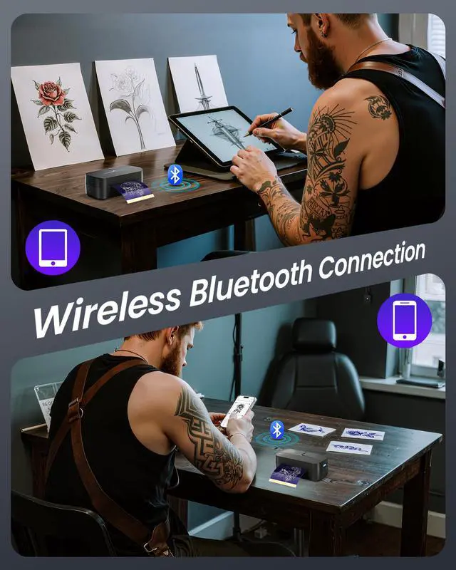 Alt view image 6 of 7 - TATTMUSE 2025 New Series TP32 Tattoo Stencil Printer, Mini Tattoo Printer with 30 Pcs Transfer Paper, Stencil Printers for Tattooing, Tattoo Machine for Artists & Beginners