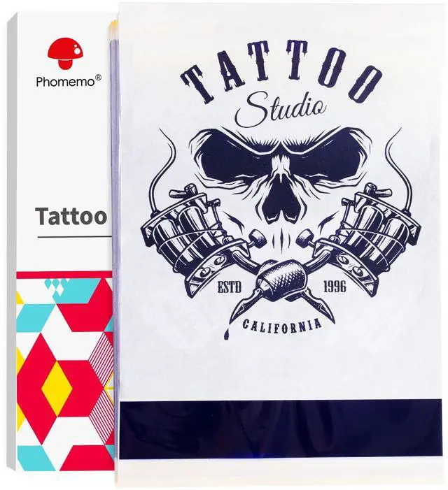Main image of Phomemo (Upgraded) Tattoo Stencil Paper, 110 Sheets A4 Size Transfer Paper for Tattoo Supplies Kit, Compatible with M08F, TP81, Itari A886, Stencil Printers for Tattoo Artists & Beginners