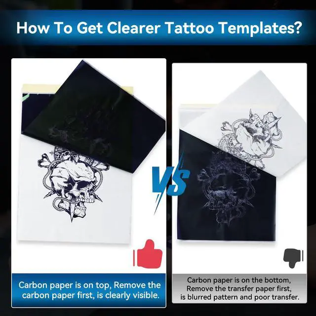 Alt view image 5 of 7 - Phomemo (Upgraded) Tattoo Stencil Paper, 110 Sheets A4 Size Transfer Paper for Tattoo Supplies Kit, Compatible with M08F, TP81, Itari A886, Stencil Printers for Tattoo Artists & Beginners