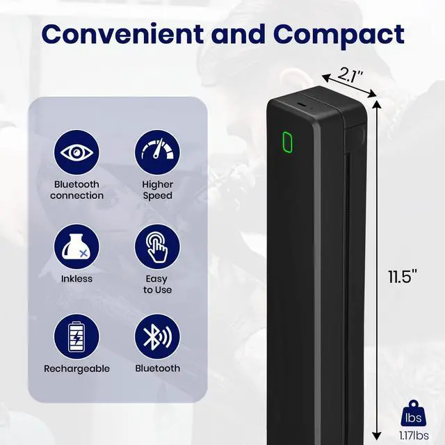 Alt view image 2 of 6 - Tattoo Stencil Printer Machine for Tattoo Artists&Beginners,with 10pcs Tattoo Transfer Paper and Folded Paper,Compatible with Phone/Pc&Pad,Portable Inkless Thermal Wireless Printer