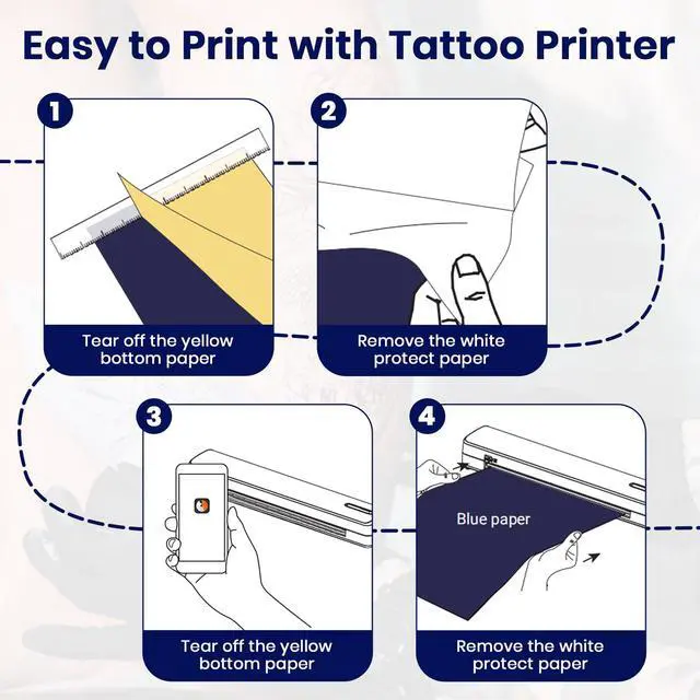 Alt view image 6 of 6 - Tattoo Stencil Printer Machine for Tattoo Artists&Beginners,with 10pcs Tattoo Transfer Paper and Folded Paper,Compatible with Phone/Pc&Pad,Portable Inkless Thermal Wireless Printer